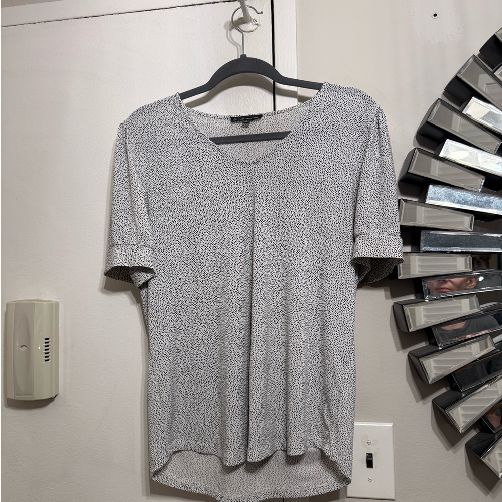 Adrianna Papell Black and White Short Sleeve Top